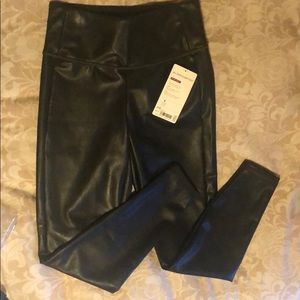 NWT ATHLETA Faux Leather All Over Gleam Tight